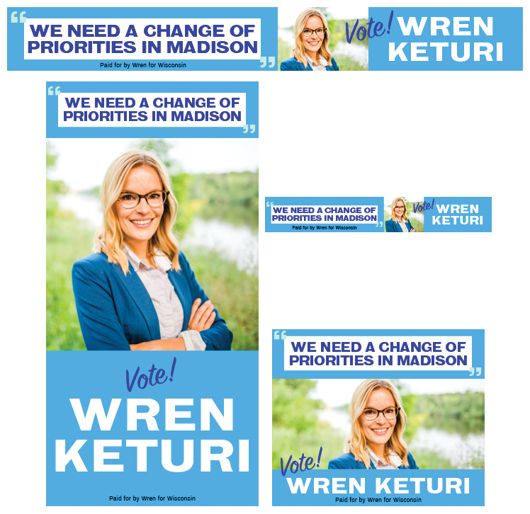 Client: Wren Keturi/Storefront Political Media. Description: Web banner template designs created for Speakeasy Digital's website.