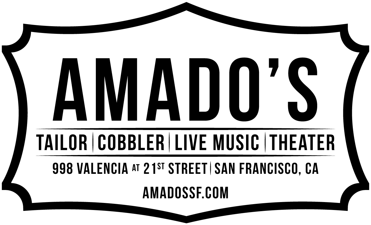 Client: Amados, San Francisco, CA. Description: Logo designed for a local San Francisco multi-use business featuring a music venue, custom tailored clothing located in the Mission District of San Francisco, CA.