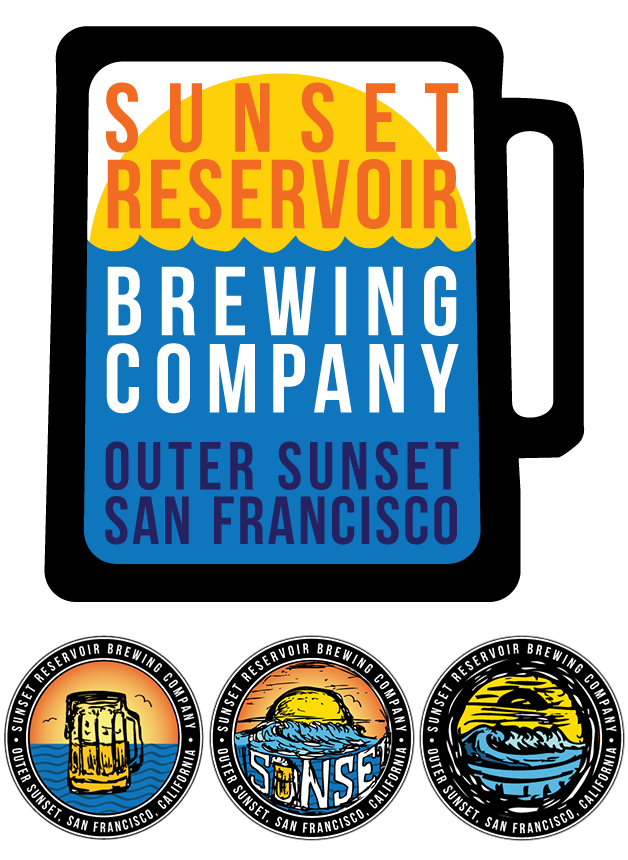 Client: Sunset Reservoir Brewing Company, San Francisco, CA. Description: Designed the original logo for this San Francisco Brewery located in the Outer Sunset. Smaller logos shown below were alternate prototypes..
