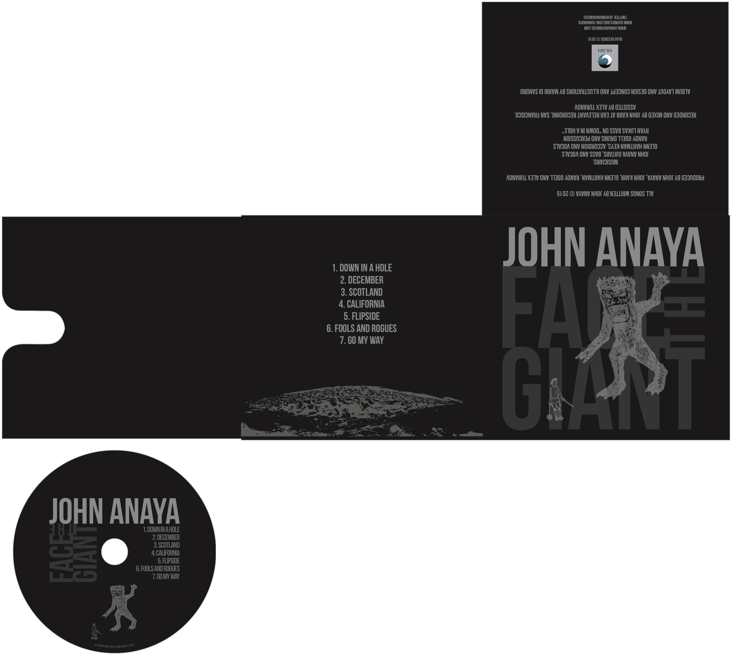 Client: John Anaya, musician based in Scotland, UK and San Francisco, CA. Description: Designed and art directed his album artwork layout and cd design, sent off to printers to be distributed worldwide.