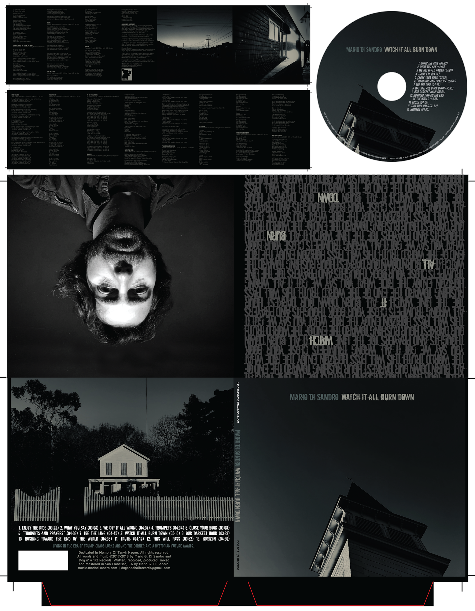 Client: Mario Di Sandro, touring musician. Description: Designed the album artwork and layout, booklet and disk label for my own CD release and shot all the photography for it, sent to printers and mass produced.
