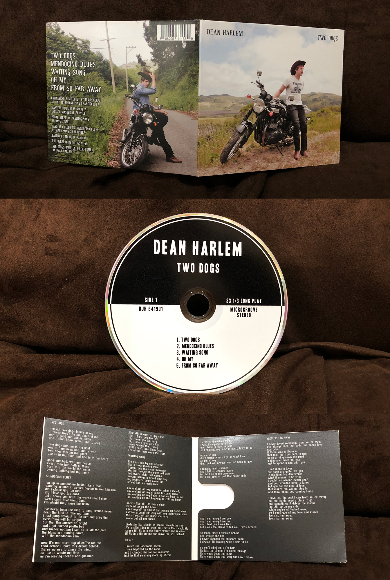 Client: Dean Harlem, touring singer-songwriter and musician based in the East Coast. Description: Designed the packaging for Dean Harlem's album Two Dogs.