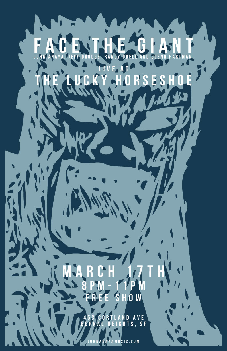 Client: Face The Giant, San Francisco rock band. Description: Poster designed for their final show on March 17th, 2015 show at The Lucky Horseshoe in San Francisco, CA. Color variant #2.