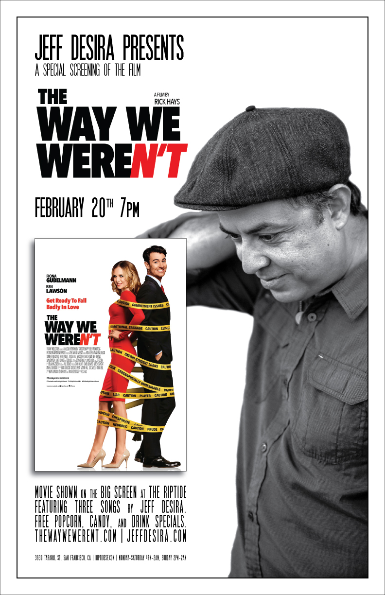 Client: Jeff Desira, San Francisco, CA. Description: Poster designed for a screening of the movie 'The Way We Weren't' which featured the music of Jeff Desira.